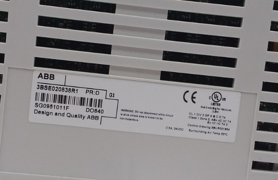 ABB DO840 3BSE020838R1 Digital Output Module 24V S/R 16 Channel S800 I/O Module
