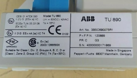 ABB TU890 3BSC690075R1 Module Termination UNIT With Intrinsic Safety Interface