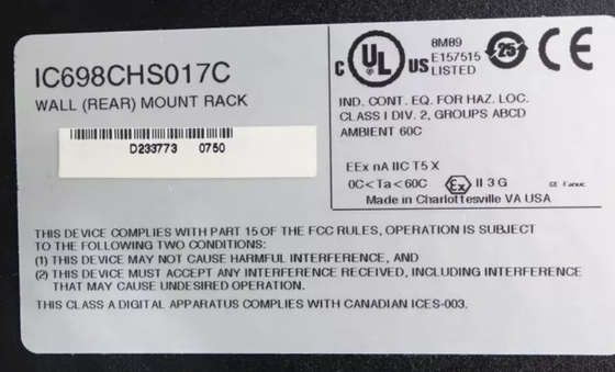 IC698CHS017 GE PACSystems RX7i Racks 17 Slot Front And Rear Mount CPU And I/O Configurations