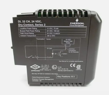 KJ3203X1-BA1 Emerson DI 32-Channel 24 VDC Dry Contact Card