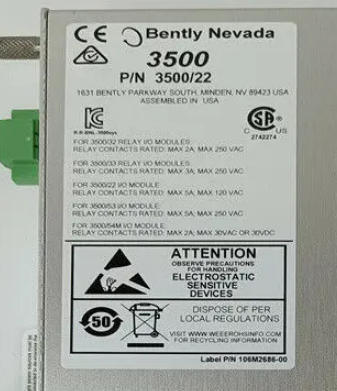 Bently Nevada 3500/22M 146031-01 Transient Data Interface
