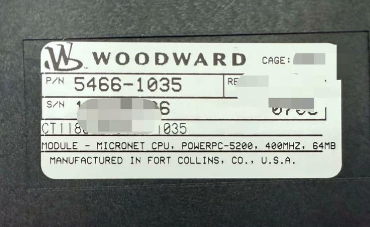 5466-1035 Woodward Micronet-CPU Module with Multiple Communication Interfaces and Simplex or Redundant Configuration